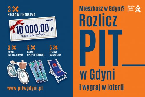 Grafika promująca loterię „Rozlicz PIT w Gdyni” (materiały prasowe)