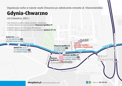Koniec prac drogowych w Chwarznie. Linie K, 121, 140, 147, 160 i N20 wracają na stałe trasy. Mat. prasowe ZKM
