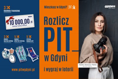 Grafika promująca 7. edycję loterii „Rozlicz PIT w Gdyni” (mat. prasowe)