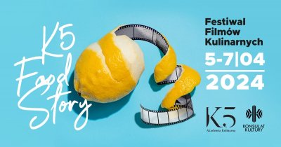 Grafika promująca  Festiwal Filmów Kulinarnych „K5 Food Story” (mat. prasowe)