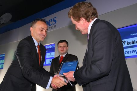 Nagroda Forbes - odbiera prezydent Gdyni Wojciech Szczurek