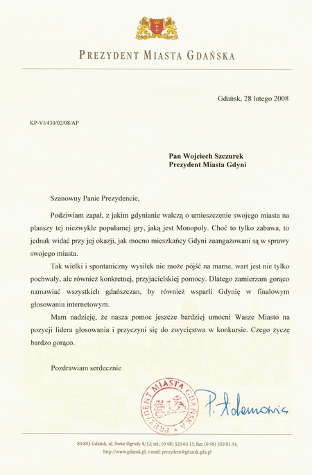 Prezydent Gdańska pisze, że też głosuje