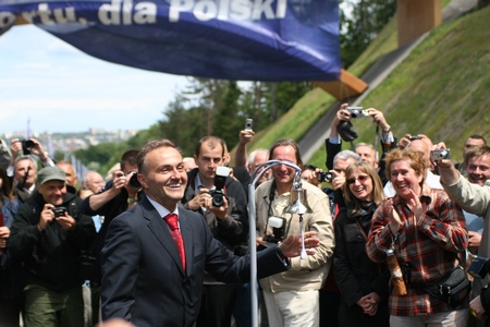 otwarcie Trasy Kwiatkowskiego - Prezydent Gdyni Wojciech Szczurek oddzwania otwarcie, foto: Wojciech Kujatt