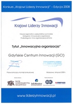 Krajowi Liderzy Innowacji - dyplom GCI