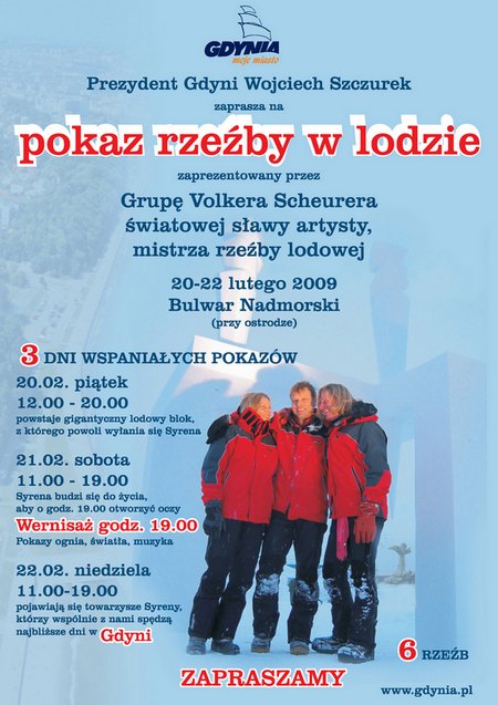 Pokazy rzeźb lodowych - plakat