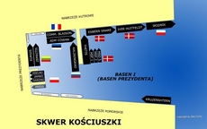 Plan cumowania okrętów - Skwer Kościuszki