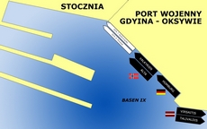 Plan cumowania okrętów - Port Wojenny Gdynia Oksywie