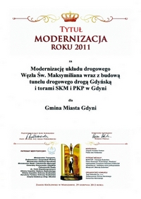 Przebudowa węzła św. Maksymiliana "Modernizacją Roku 2011"