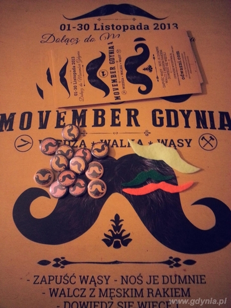 Gadżety akcji Movember Gdynia