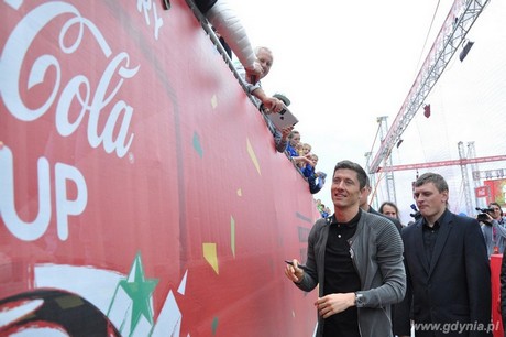 Robert Lewandowski w Gdyni na finale turnieju piłkarskiego Coca-Cola Cup / fot. Dorota Nelke