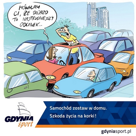 Obrazek autorstwa Katarzyny Zalepy zachęcający do pozostawienia samochodu w domu Obrazek autorstwa Katarzyny Zalepy zachęcający do pozostawienia samochodu w domu