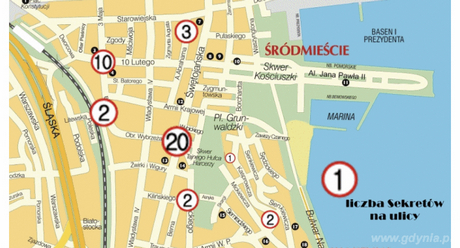 Mapa gry miejskiej - Gdyńskie sekrety