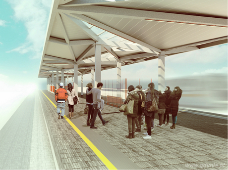 Wizualizacja peronu SKM na stacji Gdynia Chylonia po przebudowie