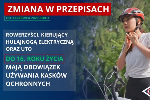Wprowadzenie nowych regulacji ma na celu zwiększenie bezpieczeństwa dzieci i młodzieży oraz ograniczenie liczby poważnych urazów głowy podczas zdarzeń drogowych (fot. Komenda Główna Policji)