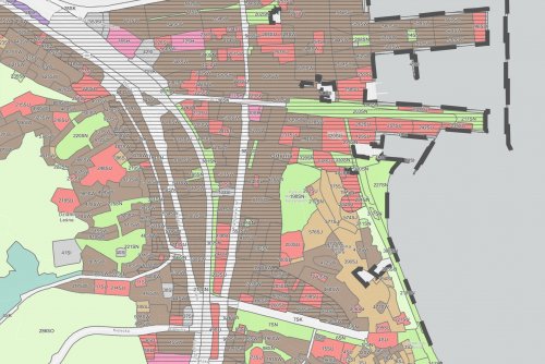 Fragment prezentacji założeń projektu planu ogólnego dla Gdyni na specjalnie przygotowanym portalu mapowym (źródło: https://experience.arcgis.com/experience/f1cc0203750d42d3b1f8cb1853334ae4)