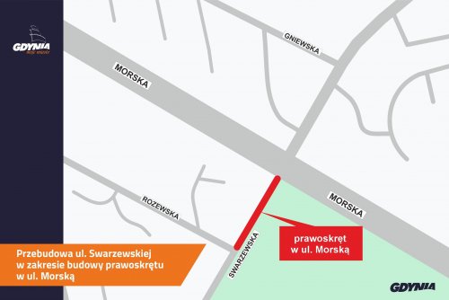 Mapa lokalizacji inwestycji (mat. Wydział Inwestycji Urzędu Miasta Gdyni)
