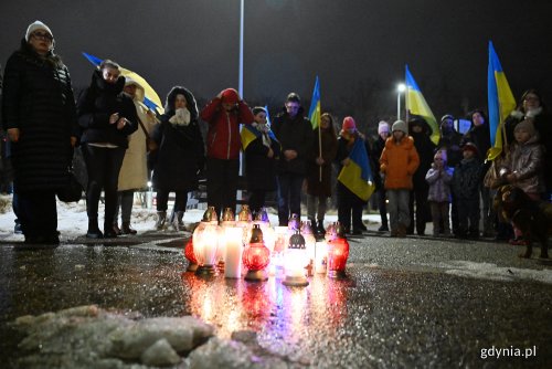 Wiec na Placu Wolnej Ukrainy w czwartą rocznicę napaści Rosji na Ukrainę (fot. Michał Puszczewicz)