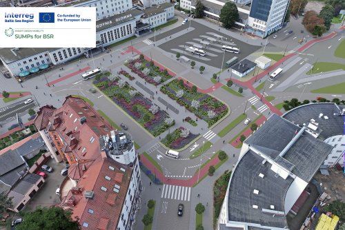 Trójwymiarowa wizualizacja w formie wideo pozwala łatwiej zrozumieć założenia projektowanych obecnie zmian na placu Konstytucji - w przestrzeni przed dworcem kolejowym Gdynia Główna (mat. Blare Technologies)