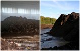 Kolaż zdjęć, z prawej: hala kompostowa w Eko Dolinie, gdzie zachodzi proces biodegradacji i kompostowania odpadów kuchennych; z prawej: gotowy produkt, efekt kompostowania - nawóz organiczny ED3000 z odpadów kuchennych. fot. Przemysław Kozłowski