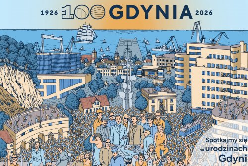 10 lutego świętujemy setne urodziny Gdyni (mat. prasowe, grafika: Jan Rutka)
