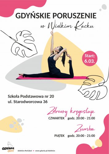 plakat promujący zajecia zdrowy kręgosłup w Wielkim Kacku.