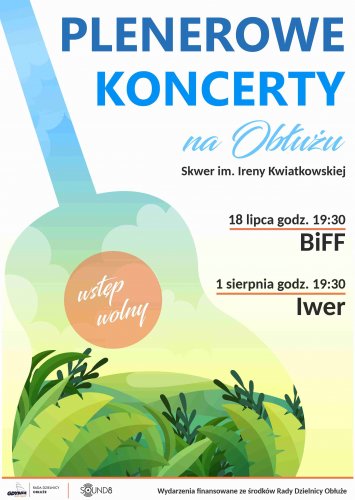 Plakat promujący koncerty na Obłużu.