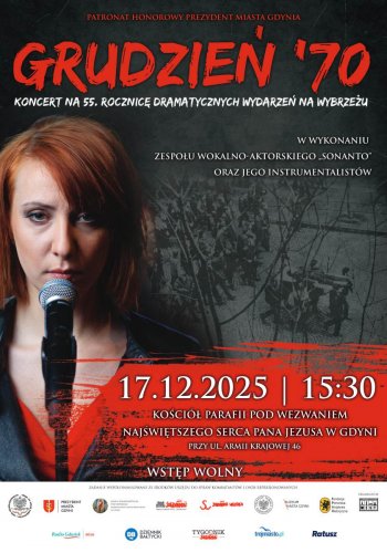 Grudzień ’70 – koncert na 55. rocznicę dramatycznych wydarzeń na Wybrzeżu