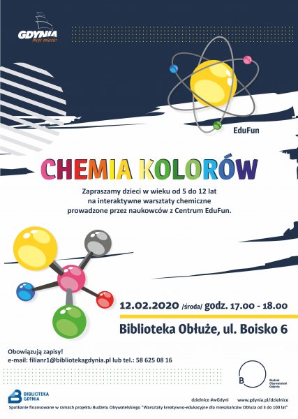 Chemia kolorów - warsztaty edukacyjne dla dzieci 12.02.2020