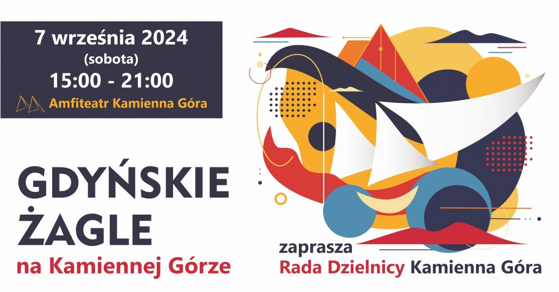 baner reklamujący Festyn na Kamiennej Górze, abstrakcyjny obrazek
