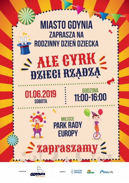 Festyn Rodzinny ALE CYRK DZIECI RZĄDZĄ - plakat wydarzenia // mat. 