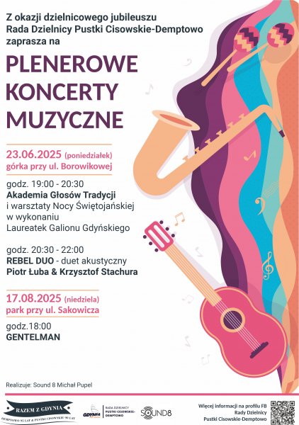Plakat promujący koncerty na Pustkach Cisowskich-Demptowie.