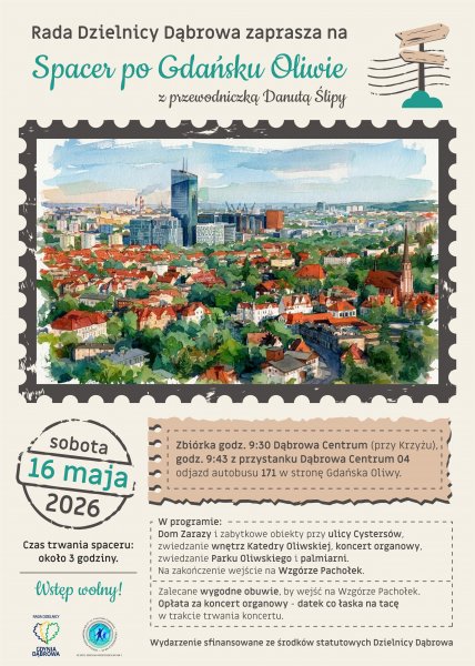 Plakat z akwarelowym obrazem Oliwy.