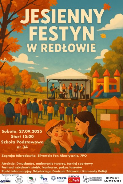 Plakat promujący festyn w Redłowie.