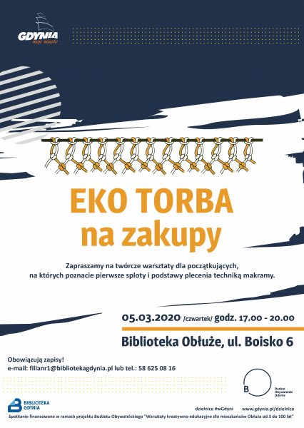 Eko torba na zakupy - warsztaty 5.03.2020