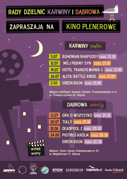 Kino plenerowe na Karwinach i Dąbrowie