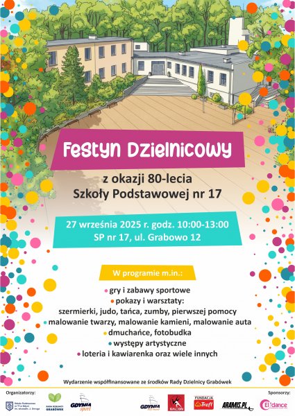 Plakat promujący festyn na Grabówku.