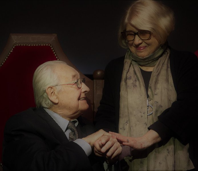 Andrzej Wajda i Krystyna Zachwatowicz podczas Festiwalu Polskich Filmów Fabularnych 22 września 2016 roku w Teatrze Muzycznym w Gdyni / fot. Anna Rezulak