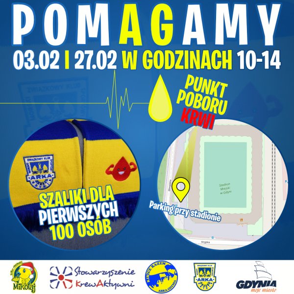pomAGamy - zbiórka krwi przed stadionem w Gdyni (mat. organizatora)