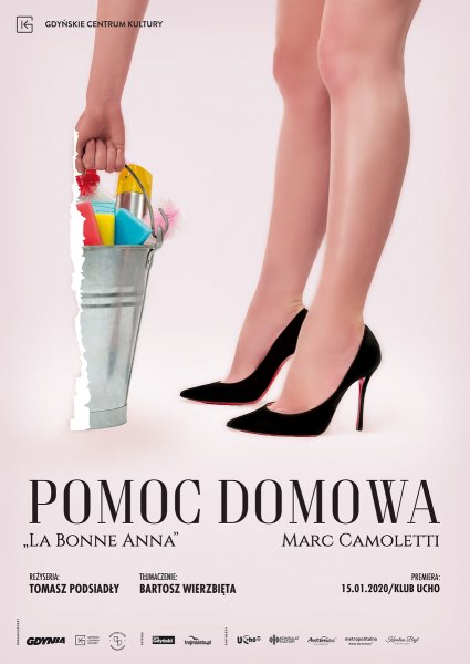 Plakat promujący spektakl Pomoc Domowa