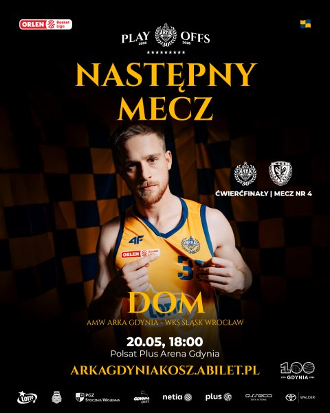 Playoff: AMW Arka Gdynia - WKS Śląsk Wrocław, fot. Mateusz Słodkowski, Arka Gdynia Kosz