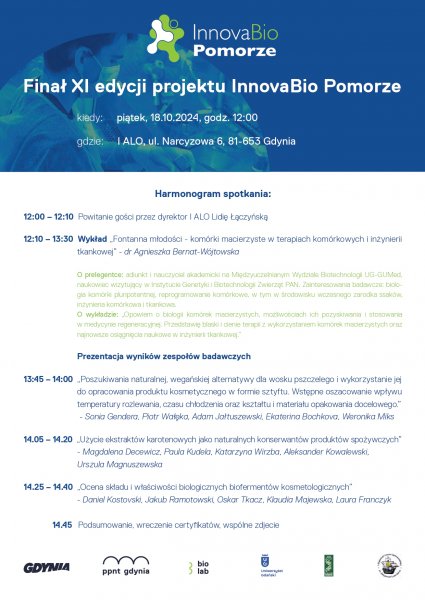 Finał XI edycji projektu InnovaBio Pomorze