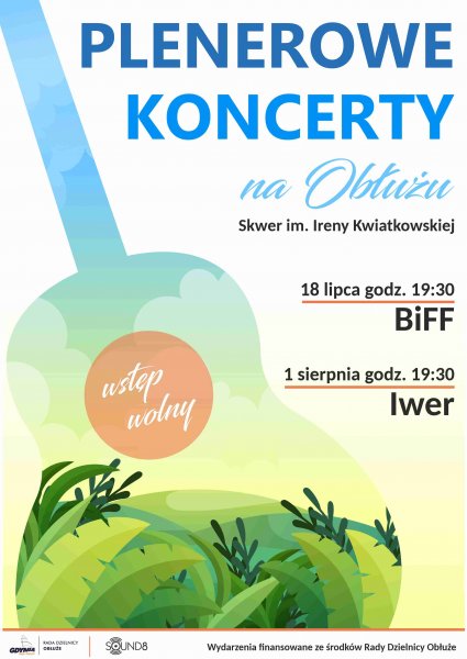 Plakat promujący koncerty na Obłużu.