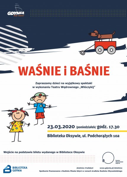 Waśnie i baśnie - spektakl dla dzieci 23.03.2020