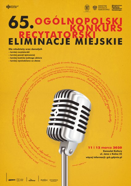 65. Ogólnopolski Konkurs Recytatorski - eliminacje miejskie 11-12.03.2020