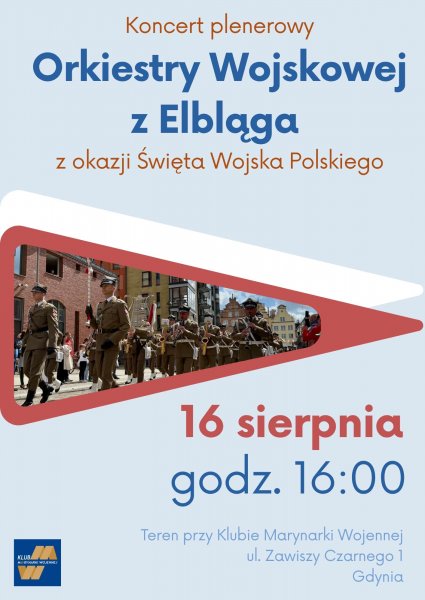 Koncert plenerowy Orkiestry Wojskowej z Elbląga z okazji Święta Wojska Polskiego
