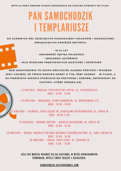 Casting w Konsulacie Kultury: „Pan Samochodzik i templariusze” 