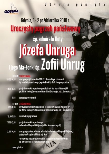 Pogrzeb śp. admirała floty Józefa Unruga i Jego Małżonki