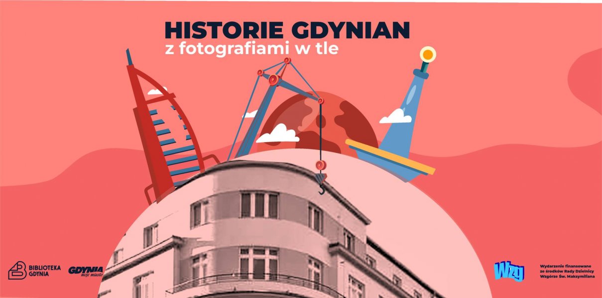Historie gdynian z fotografiami w tle w Bibliotece Wiedzy