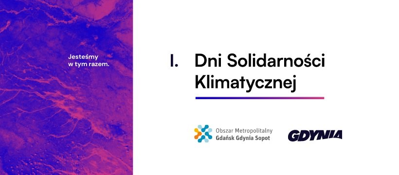 Lewą stronę obrazu wypełnia abstrakcyjna, fioletowo-niebieska grafika, na której tle widnieje mały, biały napis 