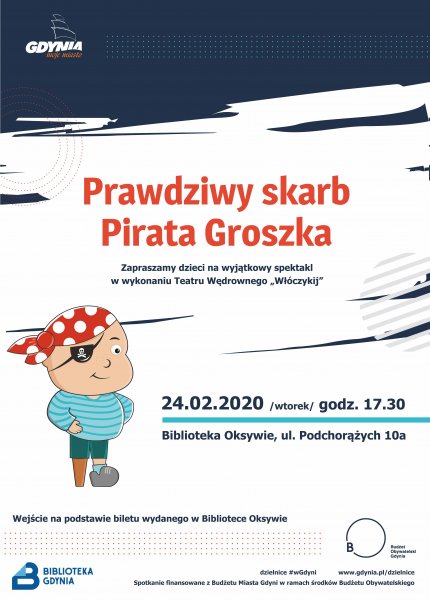 Prawdziwy skarb Pirata Groszka - spektakl dla dzieci 24.02.2020